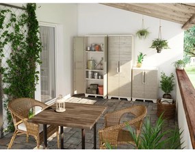 Keter Ντουλάπα Αποθήκευσης Πολυχρηστική Wood Grain Κρεμ/Taupe 182 εκ.