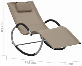 vidaXL Ξαπλώστρα Χρώμα Taupe από Textilene με Μαξιλάρι