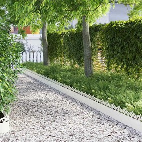 vidaXL Περιγράμματα γκαζόν 30 pcs 103 x 0,05 x 22 εκ Ατσάλι Λευκό