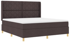 vidaXL Κρεβάτι με Στρώμα Dark Brown 180x200 cm Ύφασμα