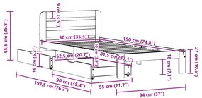 ΣΚΕΛΕΤΟΣ ΚΡΕΒΑΤΙΟΥ ΧΩΡΙΣ ΣΤΡΩΜΑ 90X190 ΕΚ ΜΑΣΙΦ ΞΥΛΟ ΠΕΥΚΟΥ 3309863