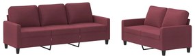 vidaXL Πολυθρόνες Σετ 2 Τεμαχίων Μπορντό από Ύφασμα με Μαξιλάρια