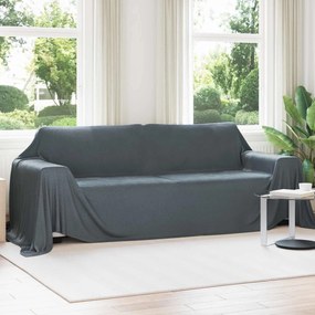 vidaXL Κουβέρτα Σκούρο Γκρι 350 x 270 εκ. Μαλλί