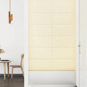 vidaXL Κεφαλάρι Τοίχου 12 pcs Κρεμ 60 x 30 cm Τεχνητό Δέρμα