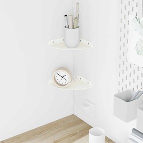 vidaXL Floating Ράφι Γωνίας 2 τμχ. Λευκός 15 x 15 x 2 εκ.