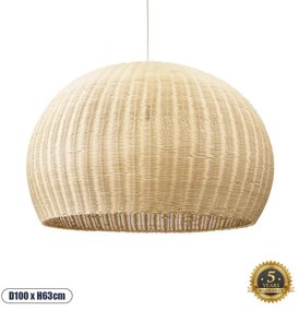 Boho Κρεμαστό Φωτιστικό Οροφής Μονόφωτο 01826 GloboStar-1826-Μπεζ 1826