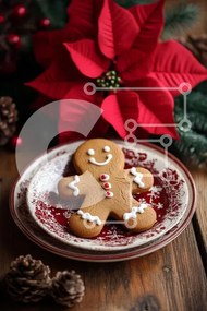 Σετ των 2 Intra Συλλεκτικό Ξύλινο Παζλ Plywood 4mm - Μπισκότο Gingerbread Man με εορταστικά στολίδια Σε Ξύλινο Κουτί - Διαστάσεις: 10x10 cm – 25 κομμάτια