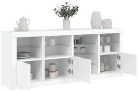 vidaXL Μπουφές με Φώτα LED Λευκός 164 x 37 x 67 εκ.