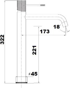 Orabella Preciosa 10375 Brushed Gold PVD - Μπαταρία επιτραπέζιου νιπτήρα