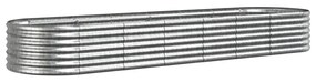 Ζαρντινιέρα Ασημί 296x80x36 εκ. Ατσάλι με Ηλεκτρ. Βαφή Πούδρας - Ασήμι