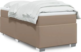vidaXL Κρεβάτι Boxspring με Στρώμα Καπουτσίνο 90x190εκ.από Συνθ. Δέρμα