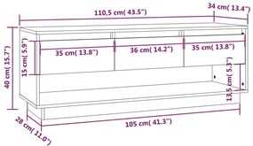 ΈΠΙΠΛΟ ΤΗΛΕΟΡΑΣΗΣ ΜΑΥΡΟ 110,5X34X40 ΕΚ. ΑΠΟ ΜΑΣΙΦ ΞΥΛΟ ΠΕΥΚΟΥ 813848