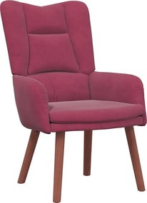 vidaXL Πολυθρόνα Κόκκινο 63 x 67 x 94 εκ. Βελούδο