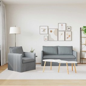 vidaXL Καναπές 2 pcs Ανοιχτό γκρι