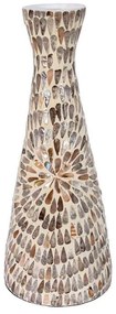 ΕΠΙΤΡΑΠΕΖΙΟ ΒΑΖΟ BAMBOO-ΚΟΧΥΛΙ TEAR DROP Fylliana FL03 ΜΠΕΖ-ΚΑΦΕ-ΛΕΥΚΟ ΧΡΩΜΑ 20x50εκ