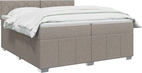 vidaXL Κρεβάτι box spring με στρώμα Taupe 200 x 200 cm Ύφασμα