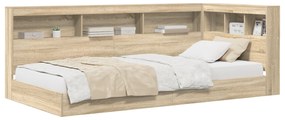 vidaXL Κρεβάτι Βιβλιοθήκης Σοναμά Οξιά 100x200 εκ., Συνθετικό Ξύλο