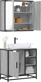 vidaXL Σετ Επίπλων Μπάνιου 2 Τεμαχίων Γκρι sonoma από Τεχν. Ξύλο