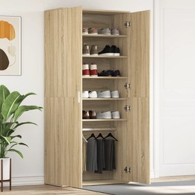 vidaXL Ντουλάπι Παπουτσιών Σονομά Οάκ 80x39x180 εκ Επεξεργασμένο Ξύλο