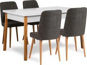 Extendable Dining Table &amp; Chairs Set (6 Pieces) Santiago 1053 - 2 AB Atlantic Pine
White
Anthracite