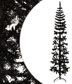vidaXL Χριστουγεν. Δέντρο Slim Τεχνητό Μισό με Βάση Μαύρο 180 εκ.