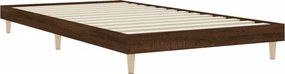 vidaXL Πλαίσιο Κρεβ. Χωρ. Στρώμα Καφέ Δρυς 90x200 εκ. Επεξ. Ξύλο