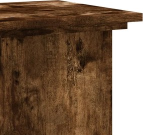 vidaXL Βάσεις Φυτών Καπνιστή Δρυς 33x33x80 εκ Επεξεργασμένο Ξύλο