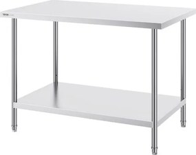 VEVOR Stainless Steel Work Prep Table Commercial Worktable Food Prep 30x48x34in