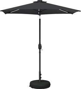vidaXL Ομπρέλα Κήπου με LED Φώτα και Βάση 230 x 230 εκ Πολυεστέρας