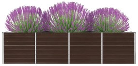 vidaXL Ζαρντινιέρα Ψηλή Καφέ 320 x 40 x 77 εκ. Γαλβανισμένος Χάλυβας