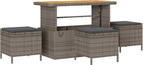 vidaXL Σετ Καναπέ Κήπου με μαξιλάρι 10 pcs Γκρι