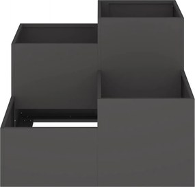 vidaXL Γλάστρα Κήπου Μαύρο 100 x 100 x 60 εκ. Ατσάλι