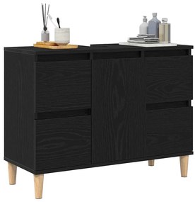 vidaXL Ντουλάπι νιπτήρα Μαύρη δρυς 80 x 33 x 60 εκ Επεξεργασμένο ξύλο