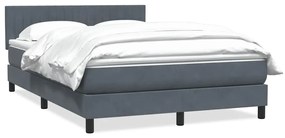 Κρεβάτι Boxspring με Στρώμα Σκούρο Γκρι 160x210 εκ. Βελούδινο