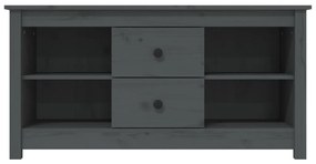 vidaXL Έπιπλο Τηλεόρασης Γκρι 103x36,5x52 εκ. από Μασίφ Ξύλο Πεύκου
