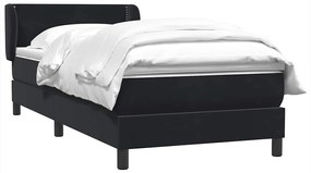 vidaXL Κρεβάτι Boxspring με Στρώμα Μαύρο 90x210 εκ. Βελούδινο