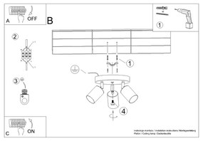 Φωτιστικό οροφής WINX 3P μαύρο/χαλκού,ατσάλι,3xmax 10W LED