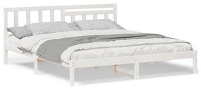 vidaXL Σκελετός Κρεβατιού Λευκό 180 x 200 cm Μασίφ ξύλο πεύκου