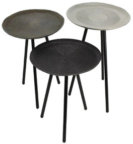 Τραπεζάκι ArteLibre Πολύχρωμο Μέταλλο 41x41x50.5cm Σετ 3Τμχ-05151386