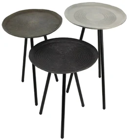 Τραπεζάκι ArteLibre Πολύχρωμο Μέταλλο 41x41x50.5cm Σετ 3Τμχ-05151386