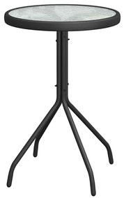 vidaXL Σετ Μπιστρό Κήπου 3 pcs Μαύρο Ατσάλι