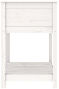 vidaXL Ζαρντινιέρα με Ράφι Λευκή 82,5x54x81 εκ. Μασίφ Ξύλο Πεύκου