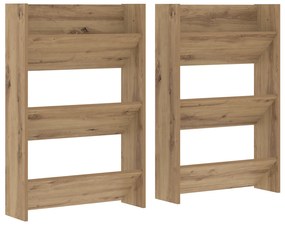 vidaXL Ντουλάπες παπουτσιών τοίχου 2 pcs artisan δρυς 60 x 18 x 60 εκ