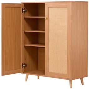 VEVOR Rattan Shoe Cabinet 5 Tiers Shoe Organizer 2 Doors &amp; Adjustable Shelves