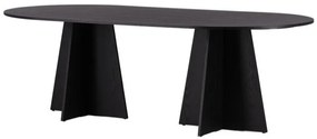 Τραπέζι Dallas 3208, Μαύρο, 75x115x230cm, 73 kg, Φυσικό ξύλο καπλαμά, Ινοσανίδες μέσης πυκνότητας | Epipla1.gr