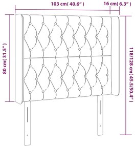 vidaXL Κεφαλάρι Κρεβατιού LED Μαύρο 103x16x118/128 εκ. Υφασμάτινο