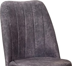 Καρέκλα Nevis I pakoworld ανθρακί antique ύφασμα-καρυδί πόδι