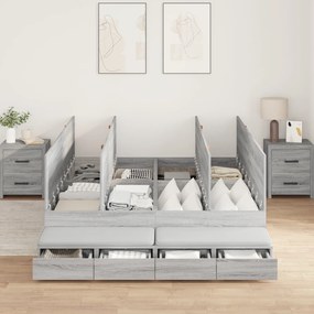 vidaXL Κρεβάτι Αποθήκης Γκρι Sonoma 160x200 εκ