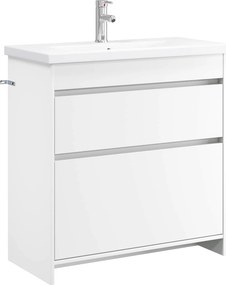 vidaXL Σετ Επίπλων Μπάνιου Λευκό 81 x 40 x 84,5 εκ Επεξεργασμένο Ξύλο