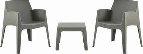 ΣΕΤ 3ΤΜΧ ΠΟΛΥΠΡΟΠΥΛΕΝΙΟΥ SLEEK HM21267.05 ΤΡΑΠΕΖΑΚΙ &amp; 2 ΠΟΛΥΘΡΟΝΕΣ-DARK OLIVE GREEN